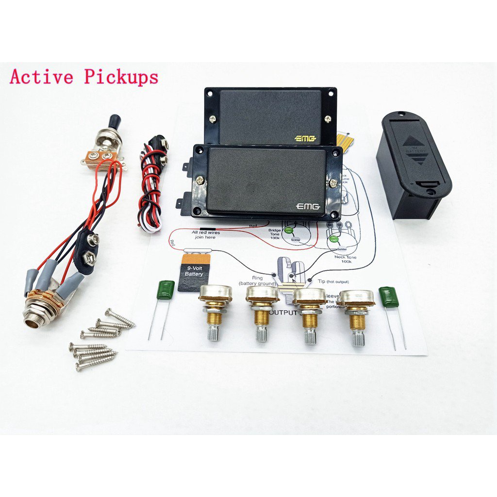 EMG 81 85 Captador Ativo Humbucker 9V Bateria Fonte De Alimentação Guitarra Elétrica Com Potenciômetro 25K Diagrama De C