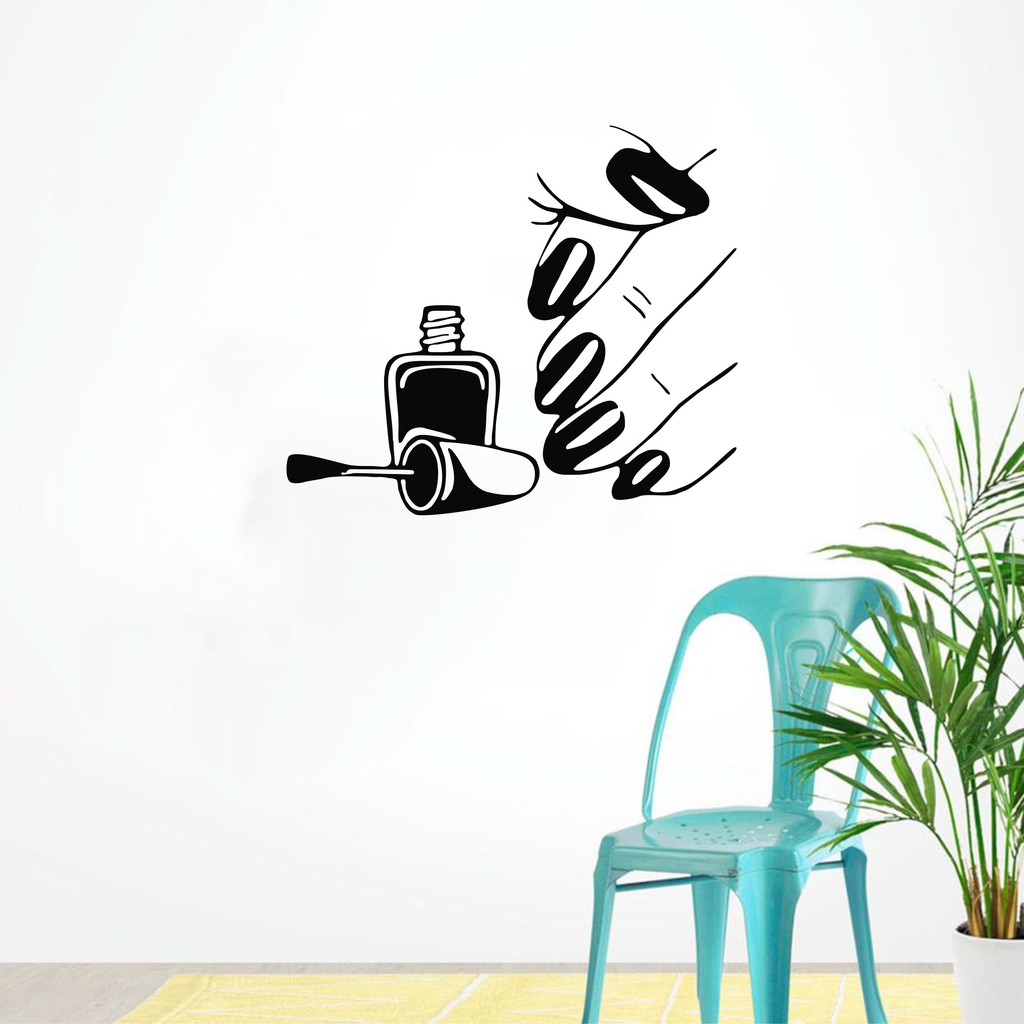 Adesivo Parede Salão Manicure Esmalte em Oferta na Shopee