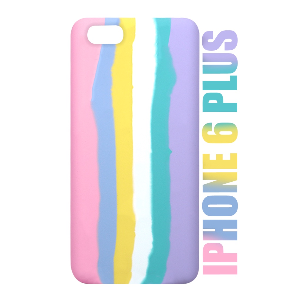 Case Capinha case aveludada Arco Iris Candy LGBT Algodão Doce Compatível iPhone 6 6s Plus tela 5.5