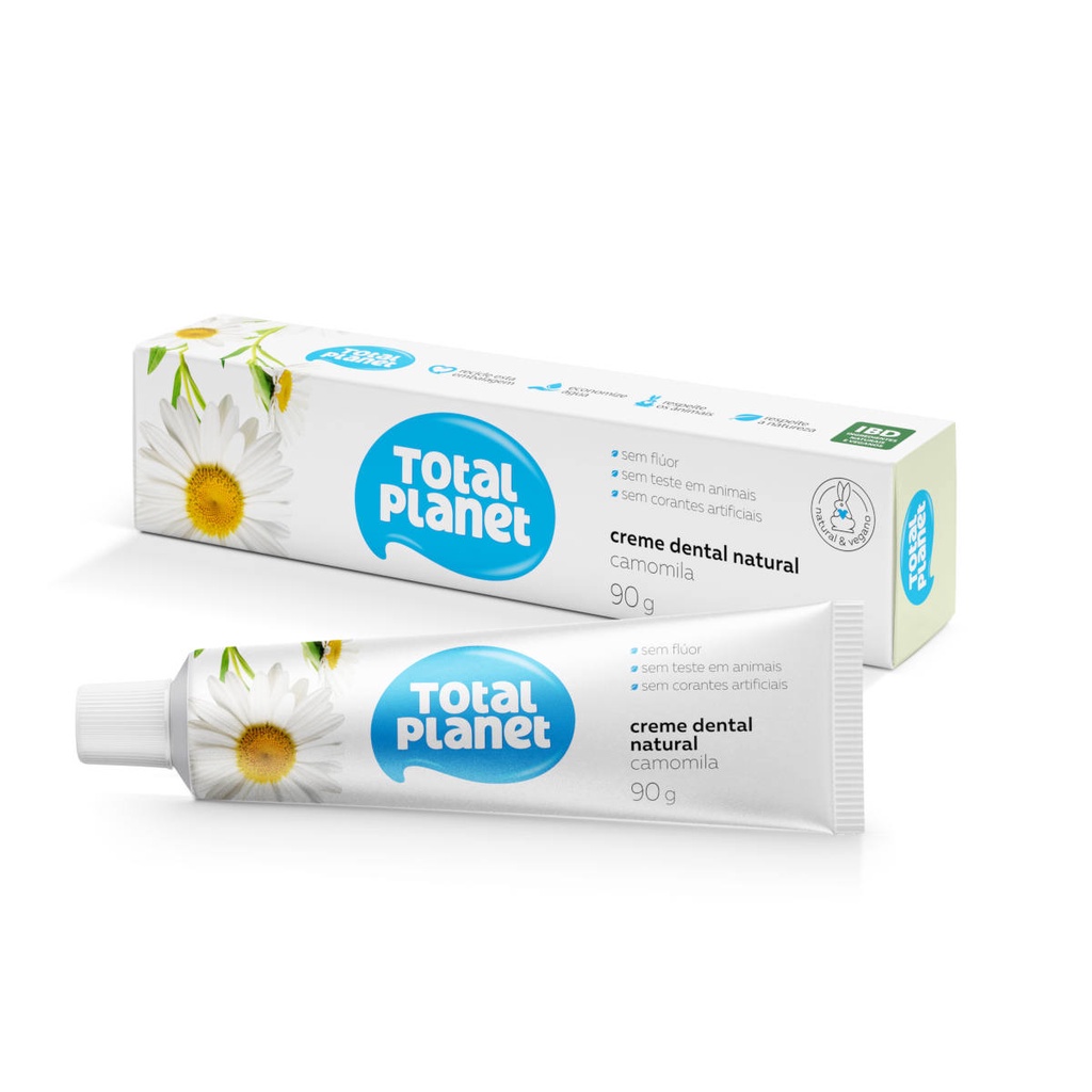 Pasta de Dente Vegana e Natural Total Planet Camomila 90g | Shopee Brasil