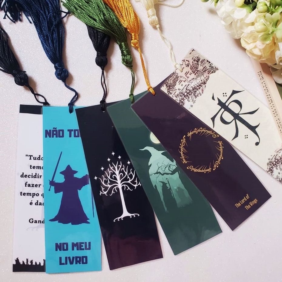 Marcador de Páginas Senhor dos Anéis Plastificado com ou sem Tassel