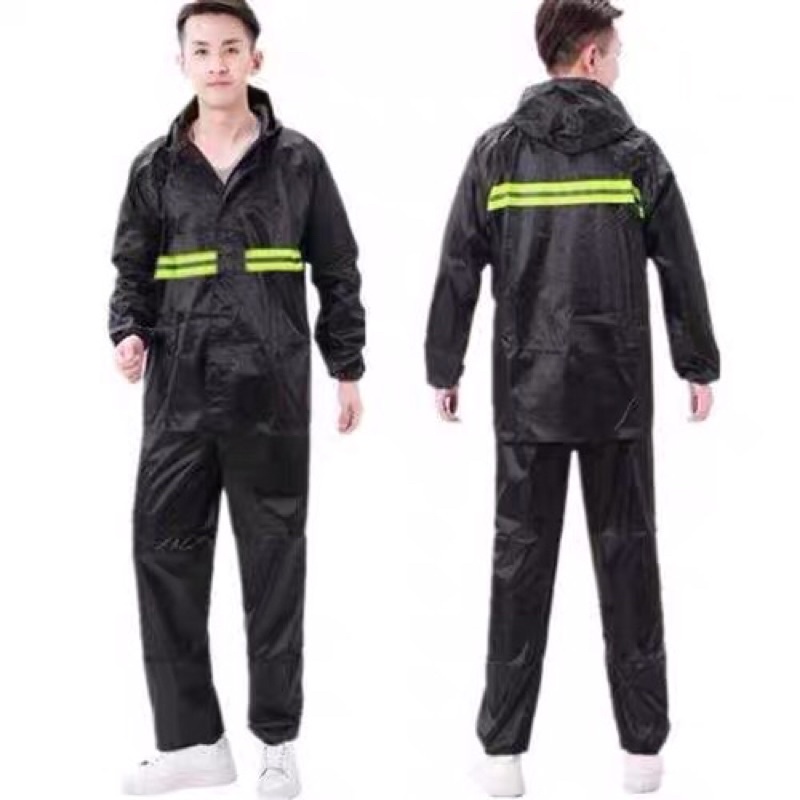 Capa de chuva com capuz PVC com calça para motoqueiro motociclista com refletor CA-835 em Oferta na Shopee