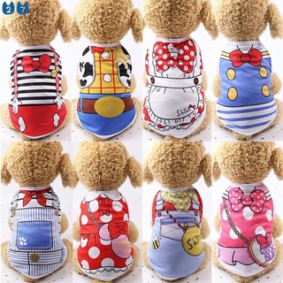 Cartoon Print Dog Shirt Cat Clothes For Chihuahua Puppy Vest Yorkshire Terrier