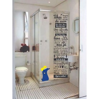 Adesivo Decorativo Banheiro Box Música Ratinho Ratimbum Lava em Oferta na Shopee
