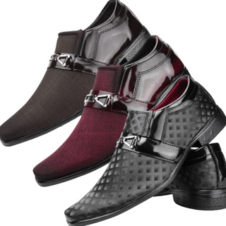 Kit 03 pares Sapato Social Masculino Moderno Confortável em Oferta na Shopee