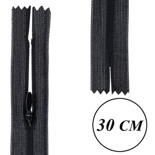 Zíper Invisível Preto - 310 - com 10 Unidades 30cm