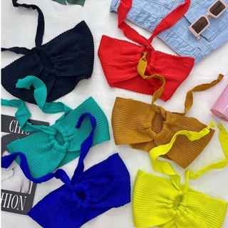 Cropped Top de Amarrar Multiformas com Argola Tricot Modal em Oferta na Shopee