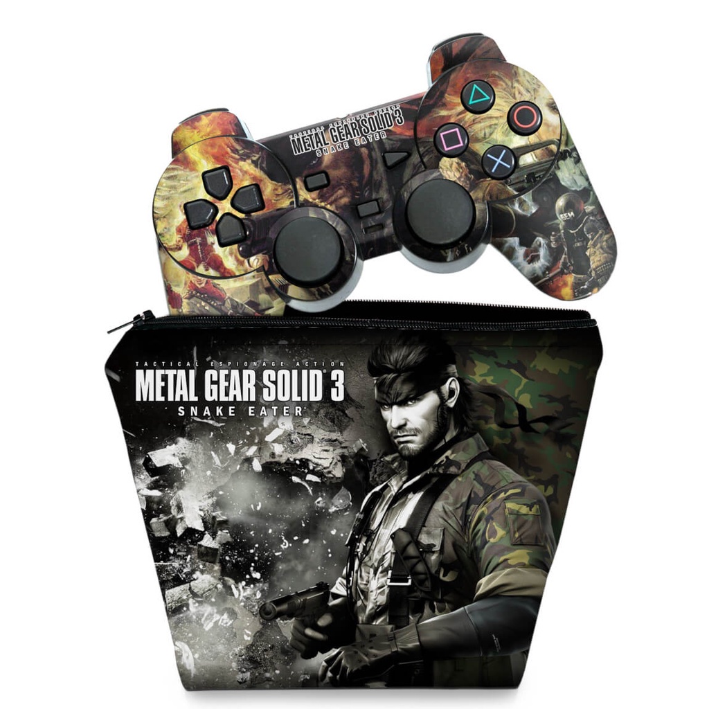 Capa Case e Skin Adesivo PS2 Controle - Metal Gear Solid 3