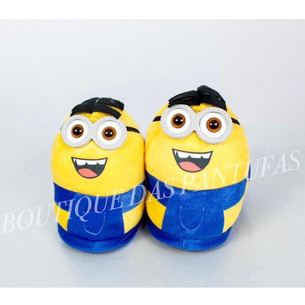 pantufas quentinha dos menions azul 2021