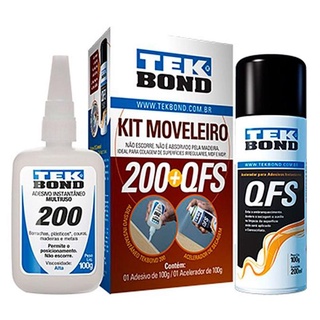 Cola Kit Moveleiro Adesivo Instantâneo e Acelerador de Secagem QFS 20501003000 TEKBOND em Oferta na Shopee