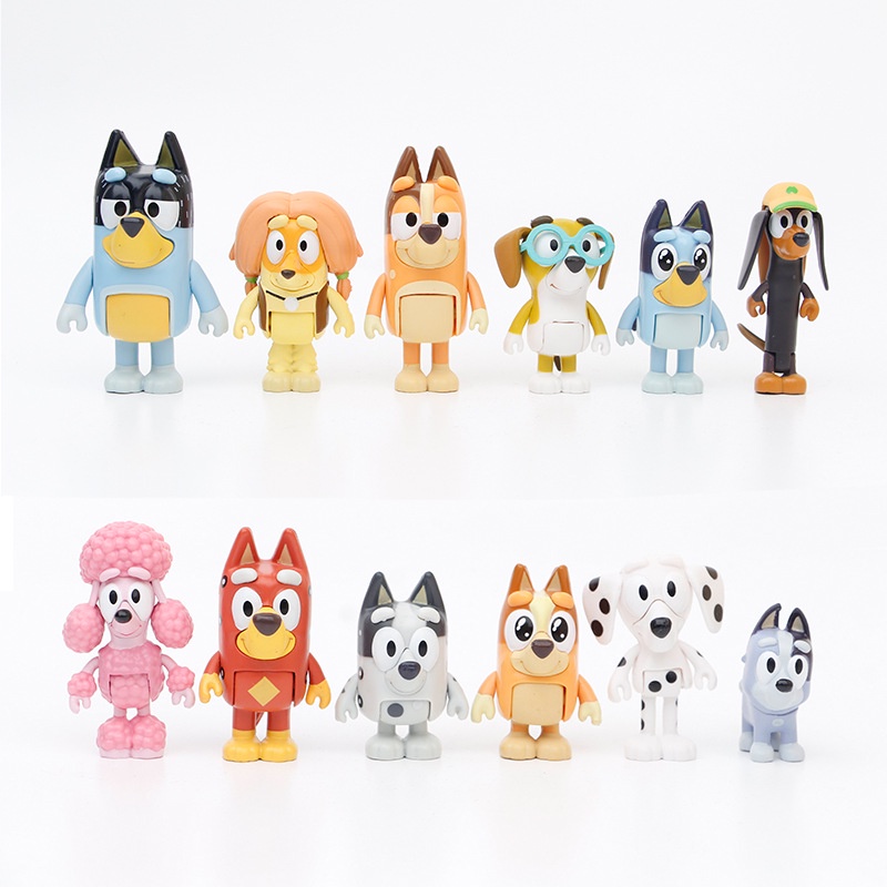 Família Bluey Dos Desenhos Animados Anime Action Figure Brinquedos Amigos  Modelo Bonecas Decoração Para As Crianças Presentes De Aniversário | Shopee  Brasil