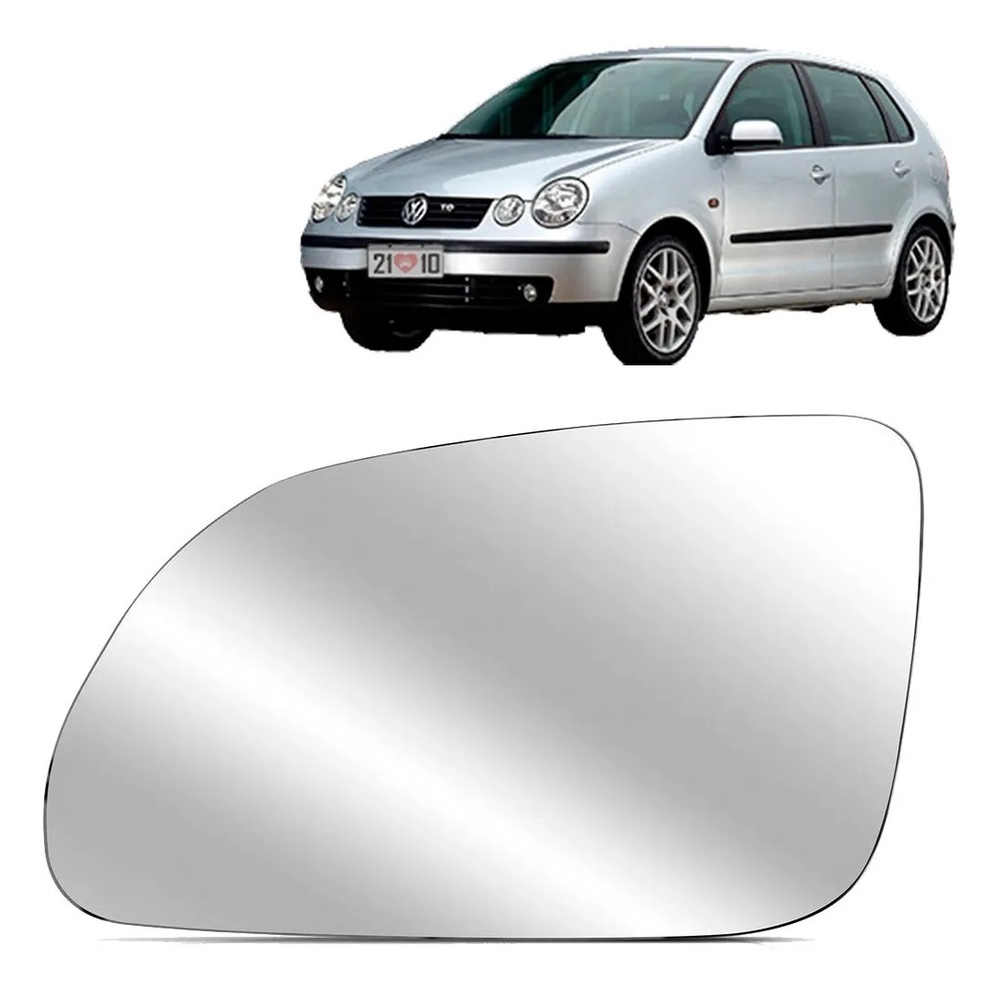 Lente Refil Retrovisor Polo 2002 a 2008 Lado Esquerdo Motorista