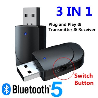 Receptor De Áudio 3 Em 1 E Transmissor Com Bluetooth 5.0 Mini Stereo AUX RCA 3.5mm Jack USB Adaptador Sem Fio Para TV PC Fones De Ouvido Carro