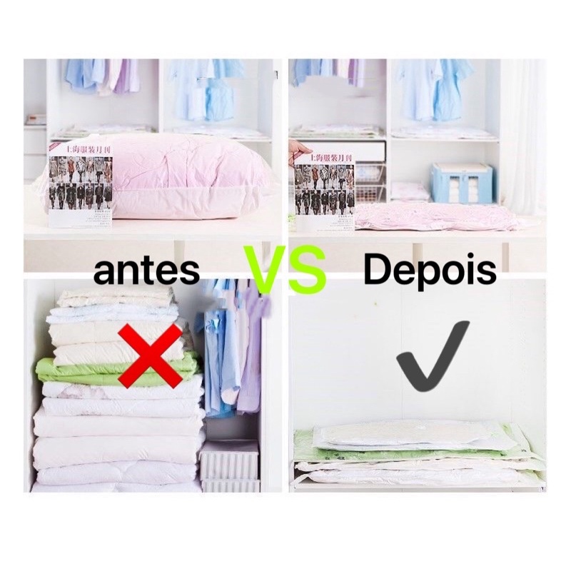 Saco Vácuo Organizador Edredom Cobertor Roupa-janeeimport