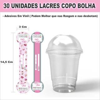 Lacres Adesivos Em Vinil Para Copo Bolha 30 Unidades. | Shopee Brasil