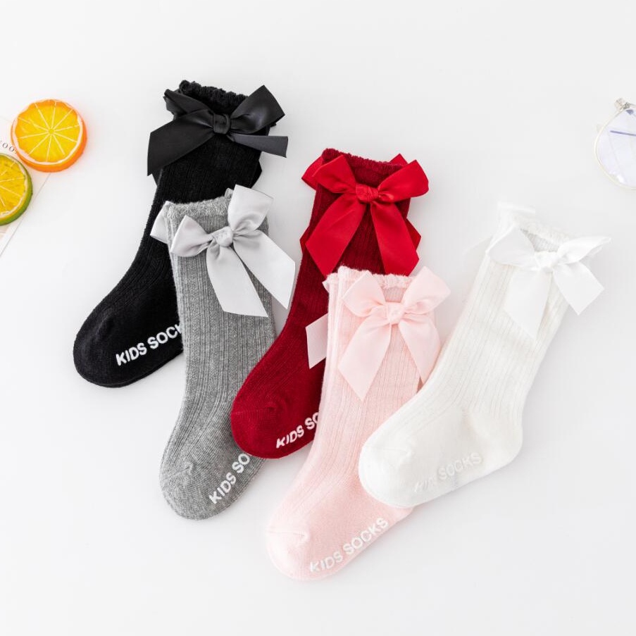 Meia Infantil Menina Meias De Bebê Com Laço Antiderrapante Infantis De Comprimento De Bezerro Meias Infantil Meia Bebe