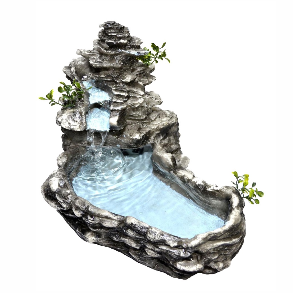 Fonte de Agua Cascata decorativa Laguinho tipo pedra Cinza