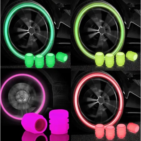 PAR | Pito válvula do pneu brilha escuro neon carro moto bicicleta bike bico