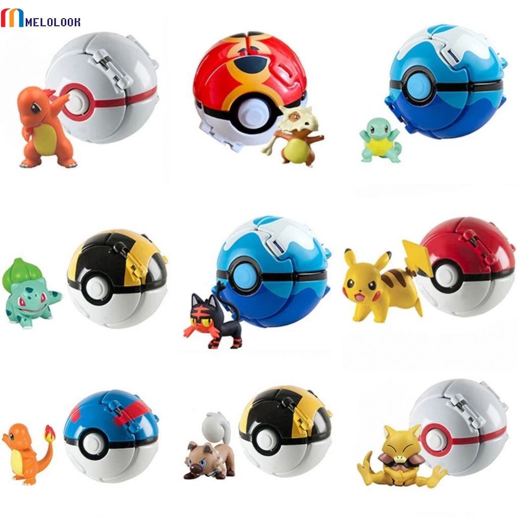 12 Estilos Bola de Lançamento Automático Pokeball com Boneco Pokemon ...