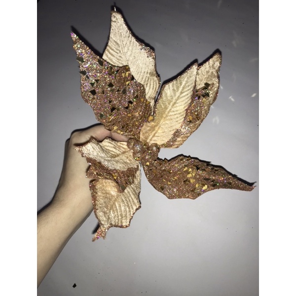Arranjo De Flor Dourada - Flores Artificiais Para Decoração De Natal |  Shopee Brasil