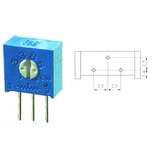 Kit 50 Peças - Trimpot 3386h 5k (502) Vertical 1 Volta