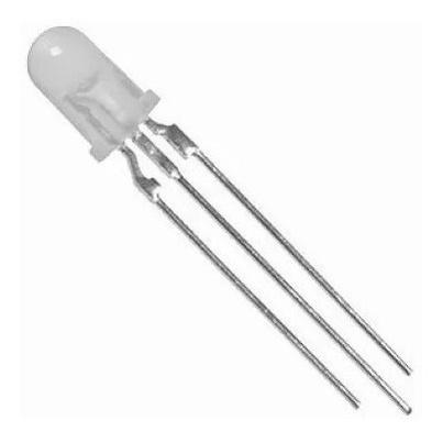 10 Peças - Led 5mm Bicolor Catodo Comum Vm/vd Leitoso 3 Ter
