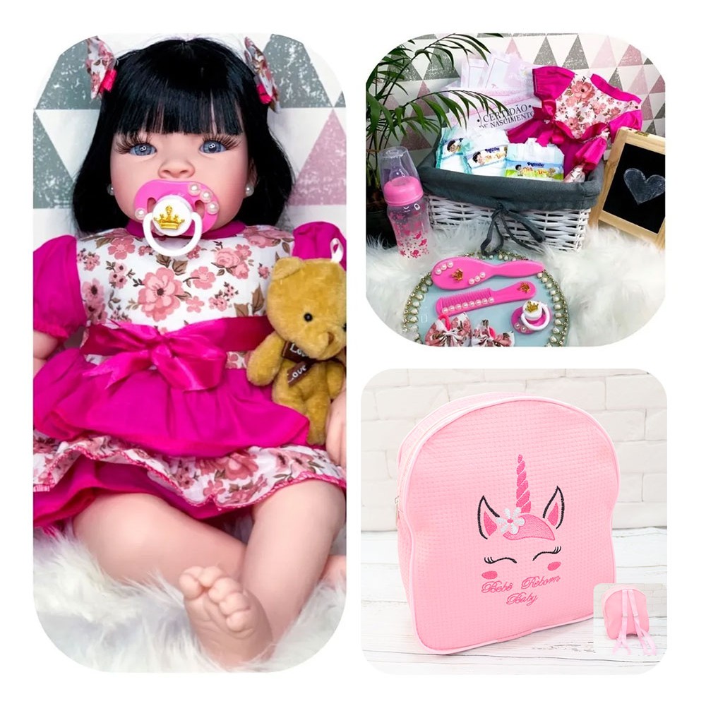 Boneca Bebe Reborn Real Com Acessorios Bolsa Maternidade Promocao Shopee Brasil