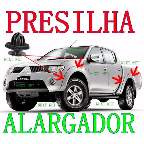 8 Clip Moldura Paralama Mitsubish L200 Triton Pajero Tr4 -g7