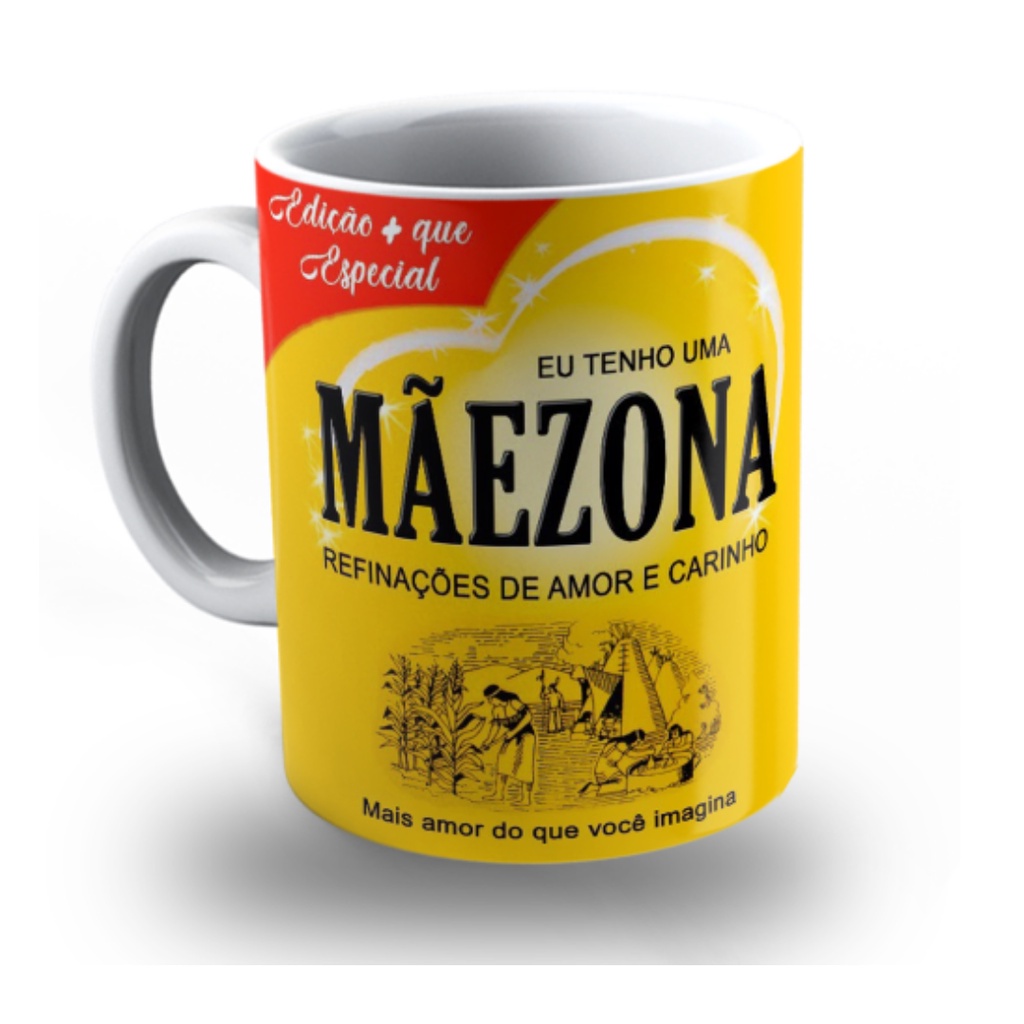 Caneca Personalizada Mãe de Porcelana para Presente Mãezona Mulher Xícaras Diferentes Aniversário Feminino chicara
