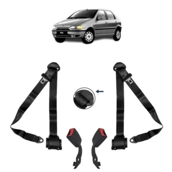Kit Cinto De Segurança Dianteiro Para Fiat Uno E Palio 96 97 98 99 2000 A 2005