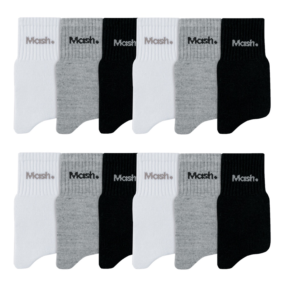 Kit 12 Pares Meia Mash Original Cano Curto Unissex 20205 Algodão Sortido em Oferta na Shopee