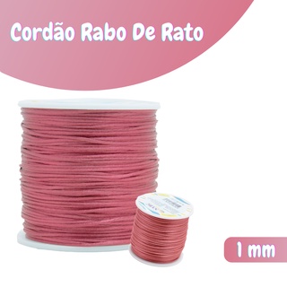 Fio De Seda Rose - Cordão Rabo De Rato - 1 Mm Rolo Com 100 Metros - Nybc