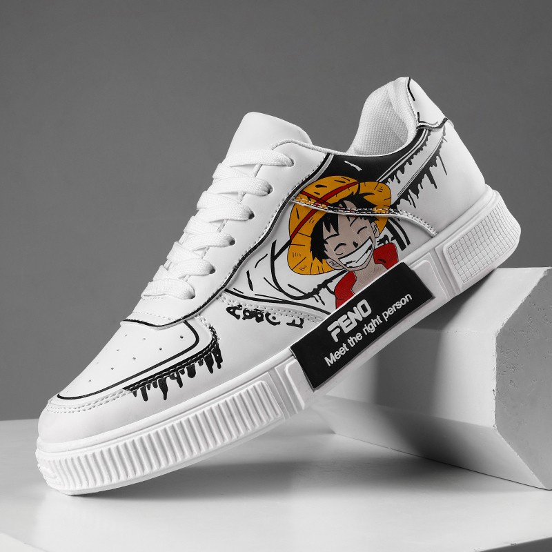 Sapatos De Moda Anime Homens Tênis ONE PIECE Macaco D.Luffy Jovem Respirável Estudante