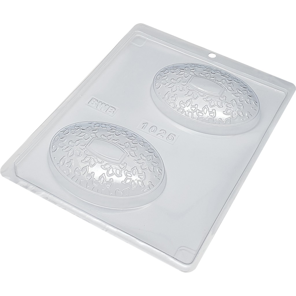 FORMA SIMPLES SABONETE OVAL FLORES CÓD.:1025 (J1) EM ACETATO BWB PARA BOMBOM, DOCES DE CHOCOLATE E CONFEITARIA PÁSCOA. - Home & Living