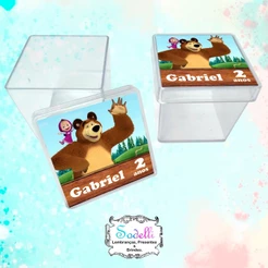 Lembrancinhas Masha E Urso - 30 | 20 | 10 Caixinhas Acrílicas Personalizadas
