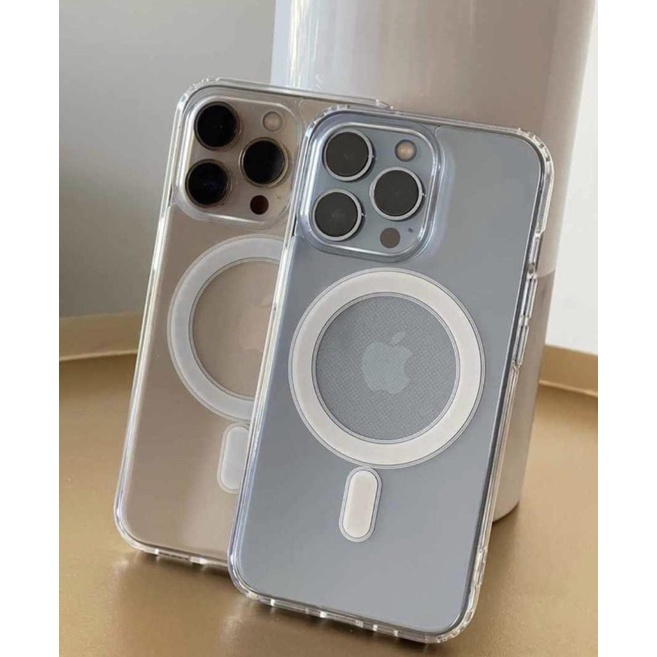 Capa Capinha Megsafe Transparente case Com Indução com megsafe para iphone 11/12/14/15/16pro/17promax em Oferta na Shopee