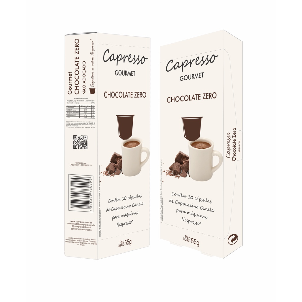 Cápsulas Nespresso Chocolate Zero Capresso 10 Unidades em Oferta na Shopee