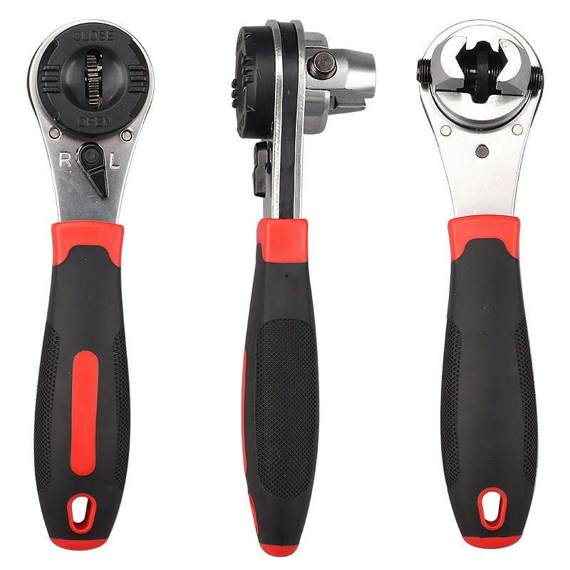 Chave de catraca ajustável de 6-22 mm com alça antiderrapante, ferramenta de reparo de catraca de tubo de encanamento