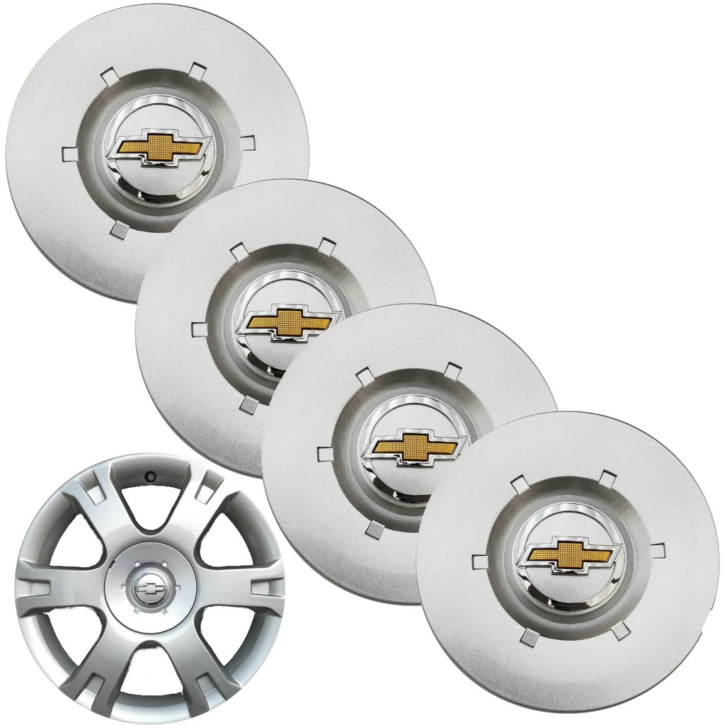 Jogo Calota Central roda Vectra Elegance Aro 16 boton dourad