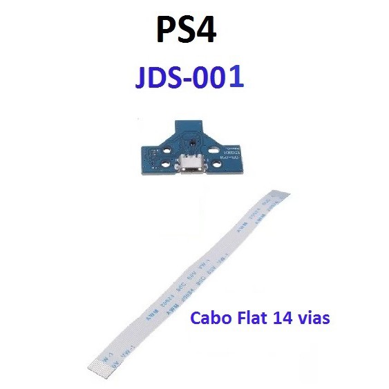 Placa USB JDS-001 + Cabo Flat 14 vias para PS4