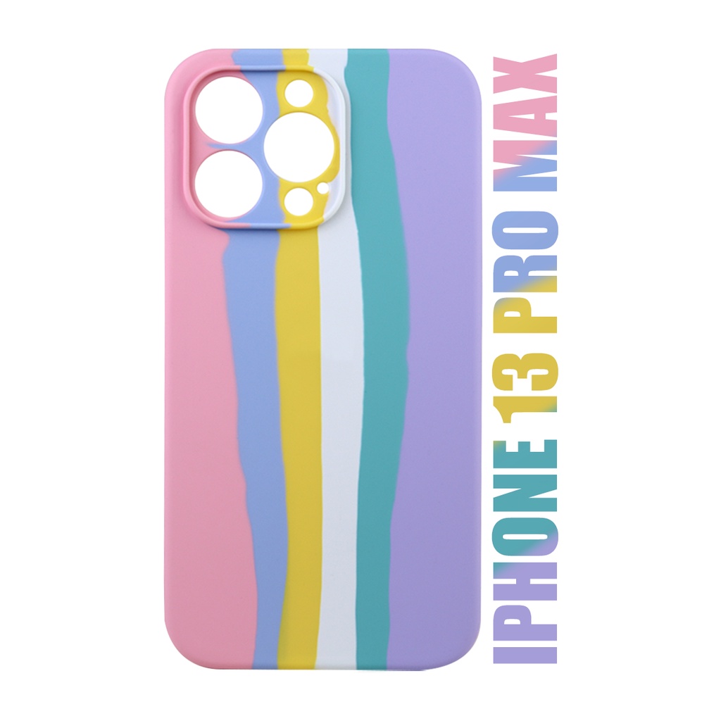 Case Capinha case aveludada Arco Iris Candy LGBT Algodão Doce Compatível IPhone 13 Pro Max tela 6.7