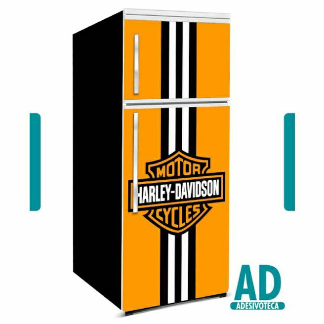 Adesivo plotagem de Geladeira Moto Harley Davidsom rock