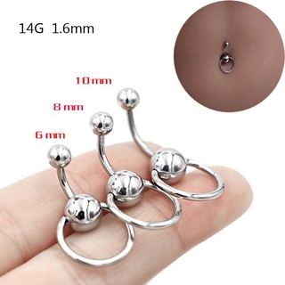 1 Peça Joia / Anel / Piercing De Umbigo Sexy De Aço Inoxidável Com Bola Prata