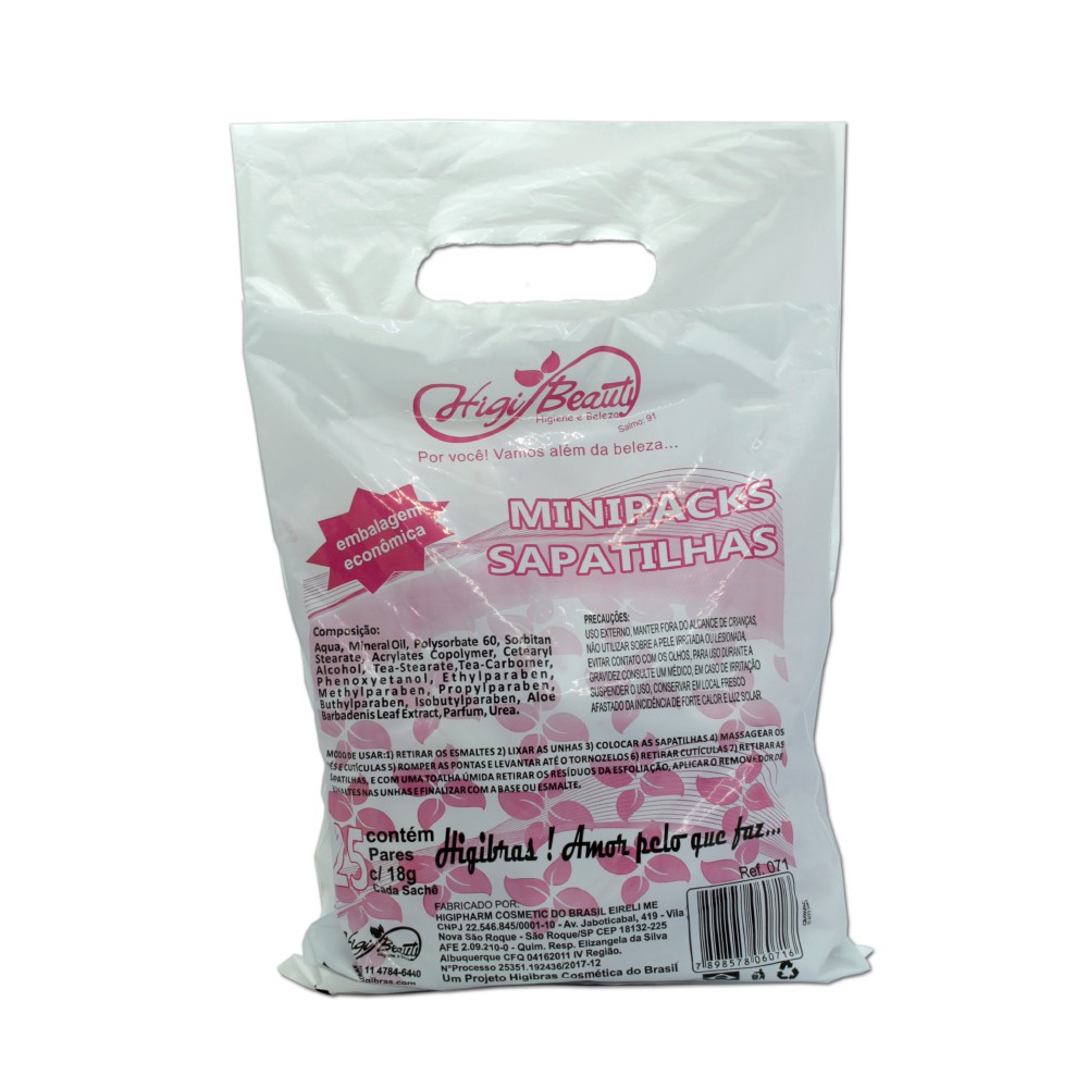 Sapatilha Com Creme Emoliente - 25 Pares - Kit Pedicure