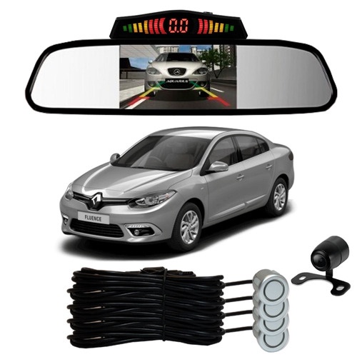 Sensor De Ré + Espelho Camera Ré Renault Fluence Prata em Oferta na Shopee