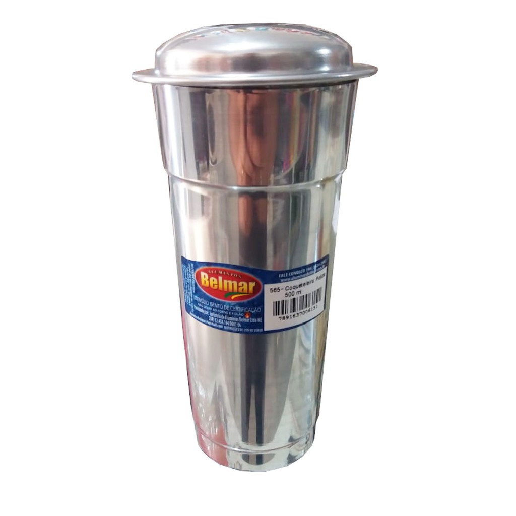 Coqueteleira De Alumínio Profissional Grande 500Ml Belmar