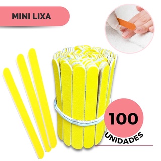 Lixa Mini c/ 100 unids unhas manicure pedicure descartável Canário