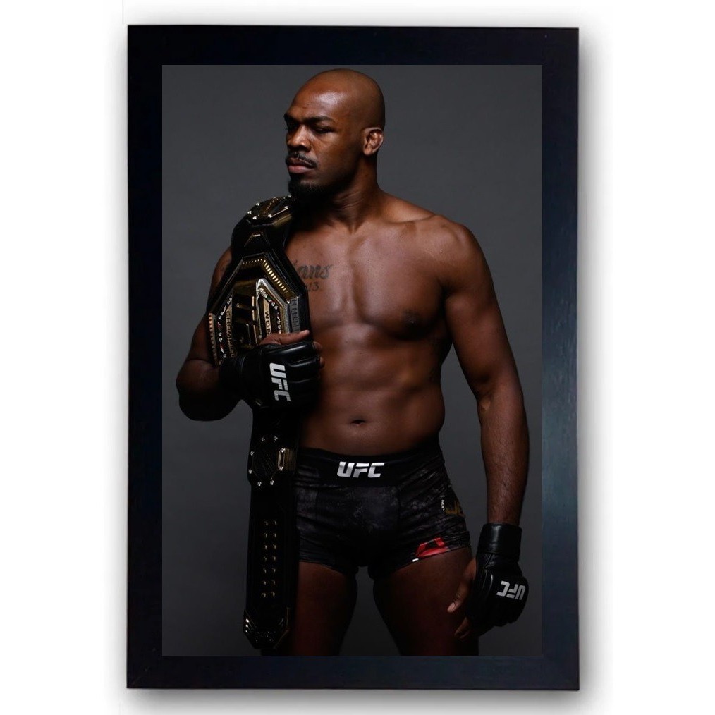 Quadro Ufc Mma Jon Jones C/ Cinturão Moldurado Cod.1