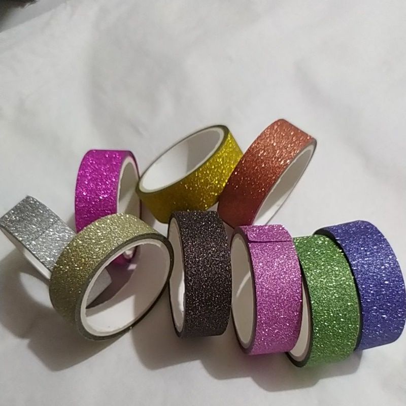 Fita Adesiva Washi Tapes GLITTER DAISO Shopee Brasil