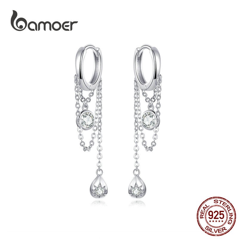 BAMOER Brincos Femininos De Prata Esterlina 925 em Oferta na Shopee